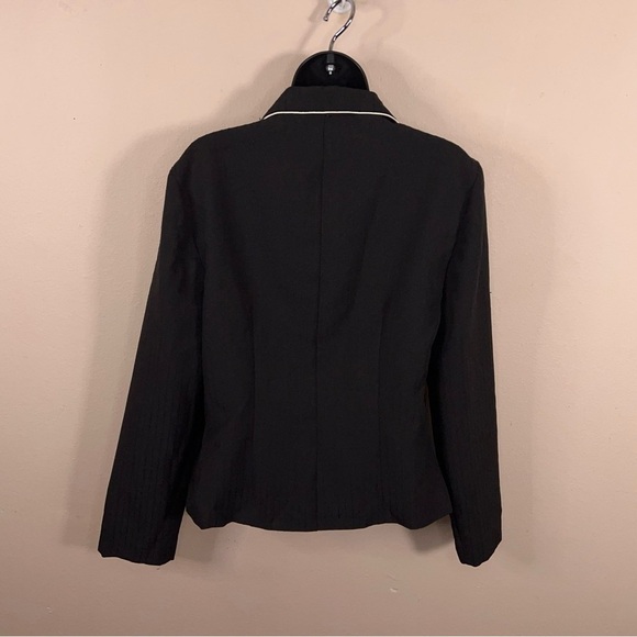 Vintage 90s My Michelle Size 13/14 Black White Blazer Long Sleeve Button Front - Picture 5 of 14